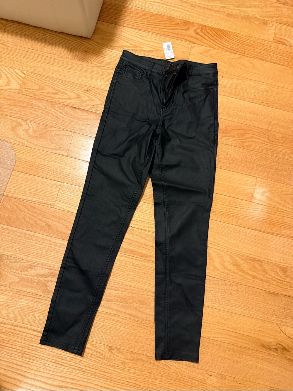 CALZEDONIA - faux leather skinny jeans black size Small NWT